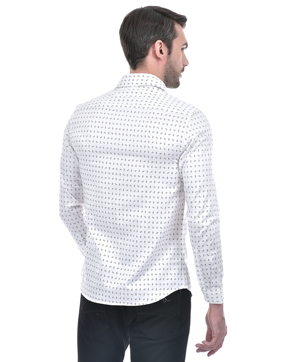 Numero Uno Men Abstract White Shirt